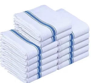 Owels Blue Kitchen Towels 12 Pack 100% Cotton Dish Towels Reusable Cleaning Dish Cloths Absorbent