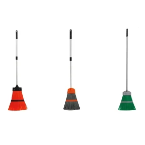 PP Telescopic Handle Garden Broom Stretchable Long Bristle Plastic Brooms for Leaves Cleaning Tool Green