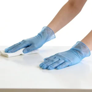 PVC Gloves Manufacturer Cleaning Waterproof Oil Resistant 3mil Disposable Powder Free Blue Vinyl Gloves for Household