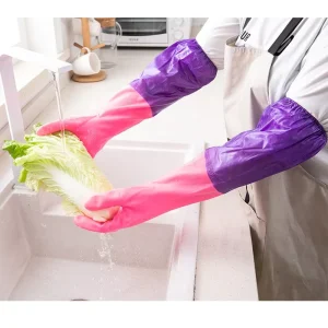 PVC Household Gloves Lengthened Thickened Durable Laundry Dishwashing Cleaning Hand Protection Universal Warmth PVC Gloves