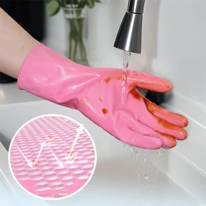 Palm Pattern Finger Diamond Texture Transparent 32cm S M L Waterproof Anti Slip Nitrile Rubber Powder Free Gloves Kitchen Safety