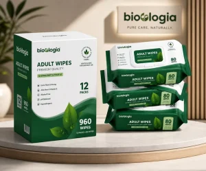 Patient Adult Wet Wipes 20x30cm Aloe Vitamin E Incontinence Body Cleansing 99% Pure Water Alcohol Free 80 Count