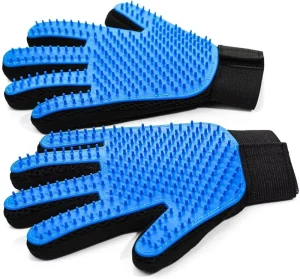 Pet Hair Removal Glove Soft Deshedding Massage Grooming Mitt for Dogs Cats Shedding Control Bathing Washing Daily Pet Grooming