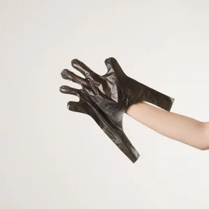 Pet Waste Gloves Disposable Plastic Dog Poop Household Cleaning Gloves Black Color
