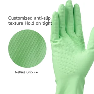 Pink Blue Green Nitrile Gloves China Manufacture 11mil Oil Resistance Reusable Colour Household Cleaning Gloves