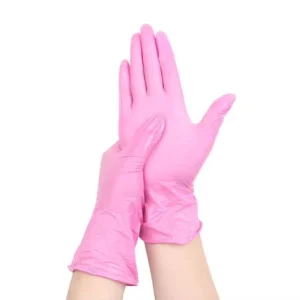 Pink Examination Gloves for Cosmetic Disposable Nitrile Gloves Teeth Whitening