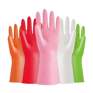 Pink Green Orange Nitrile Gloves China Manufacture Reusable Medium Waterproof Anti Skidding Household Cleaning Gloves