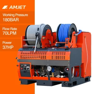 Pipe Unblocking Cleaning Machine High Pressure Jet Machine 200bar 65lpm Ultra Light Hose