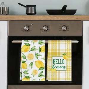 Plaid Printed Woven 100% Cotton Kitchen Tea Towels Soft Absorbent Eco-Friendly Dishwashing Towel Sets Factory Customized
