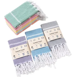 Plain Cotton Turkish Style Kitchen Tea Towels with Fringe