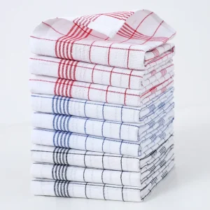 Plain Weave Cotton Polyester Kitchen Towel Checkered Multi-Purpose Dishcloth