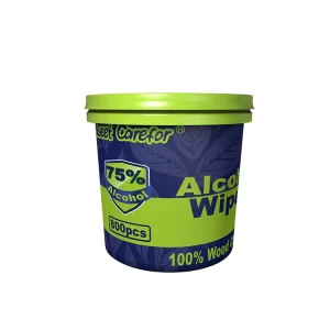 Plant Based Sustainable Biodegradable Gym Equipment Wipes Perforated Roll Wipes in Bucket 800 Pcs