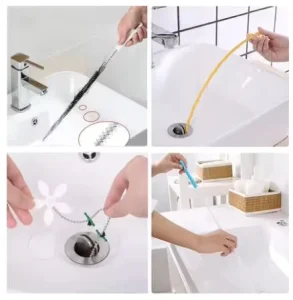 Plastic Handle Hair Cleaning Brush for Sink Toilet Sewer Pipe Anti blocking Dredge Cleaner