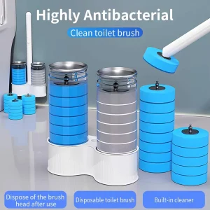 Plastic Toilet Brush with Replaceable Head Disposable and Eco-friendly Design for Hygienic and Convenient Bathroom Cleaning