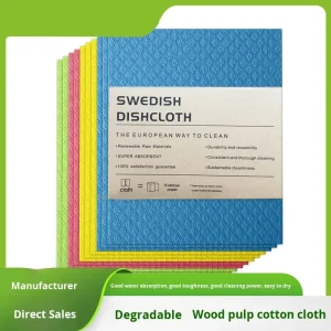 Polyester Wood Pulp Lazy Cleaning Oil Resistant Eco Friendly High Water Absorption 400gsm Kitchen Dish Towel Germany Dishcloths