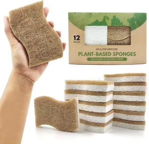 Popular Eco Friendly Sisal Natural Kitchen Scrubber Sponges Biodegradable Compostable Cellulose Coconut Walnut Scouring Pads