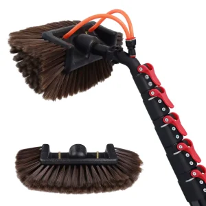 Portable 3.6m Aluminum Telescopic Water Fed Pole Brush System for Window Solar Panel Car SUV RV Boats Cleaning