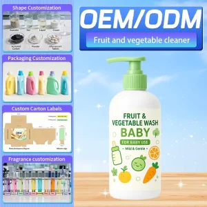 Portable Baby Fruit Vegetable Cleaner Active Ingredients Custom Private Label Laundry Fabric Sprays Cleaning Products