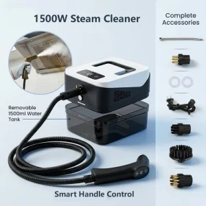 Portable Electric 1500ML Water Tank 1500W Power Deep Cleaning Handheld High Pressure Steam Cleaner Kitchen Car Home