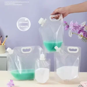 Portable Large diameter Nozzle Bag Standing Spout Bag Packaging for Washing Liquid Packaging Bag with Handheld