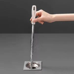 Portable Pipe Dredging Strip Brush Cleaner Bend Sink Drain Cleaner Sticks Clog Remover Cleaning Kitchen Plastic Strip