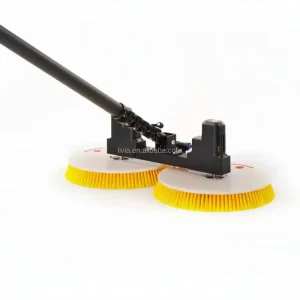 Portable Solar Panel Cleaning Brush for Home and Field Use with Telescopic Rod and Dual Swivel Heads