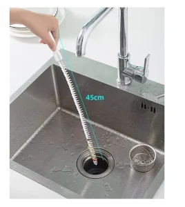 Portable Steel Wire Pipe Cleaner Drain Hair Remover Sink Cleaning Brush Unclogging Tool