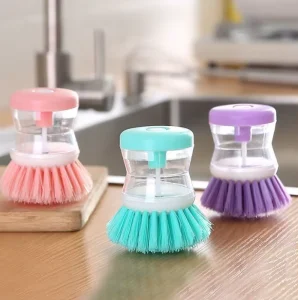 Pot Brush Dish Wash Brush With Soap Dispenser Cleaning Dishes Brush