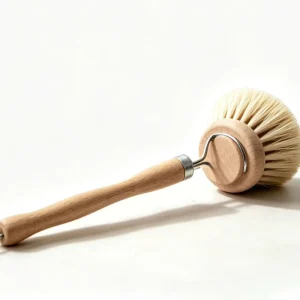 Pot Cleaning Wonder Pot Scrubber Replaceable Dish Brush Head Long Handle Olive Wood Kitchen Cleaning Brush