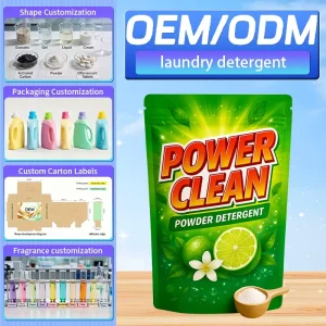 Power Clean Lime Laundry Detergent Powder Lemon Fragrance 50% 80% for Ingredients Gentle Decontamination Non Irritating for