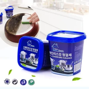 Powerful 500g Stainless Steel Cleaning Paste for Kitchen Cookware Pot Bottom Black Scale Dirt Removal Eco Friendly Safe