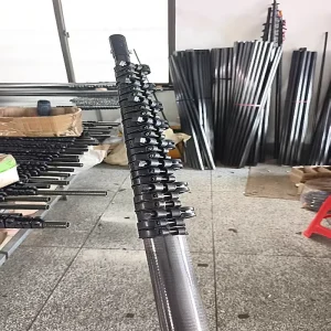Premium 3K Carbon Fiber Cleaning Telescopic Pole with Water Flow Brush for Industrial Building Wash