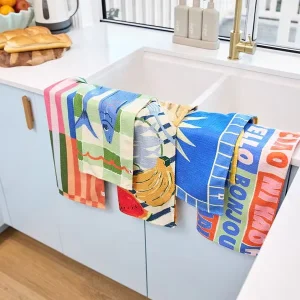 Premium Design 18*30Inch Recycled Waffle Weave Microfiber Kitchen Dish Towels Tea Towels