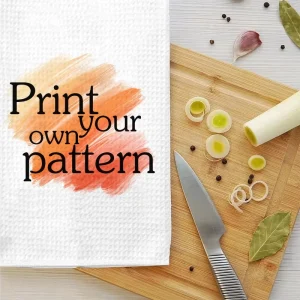 Premium Design Recycled Waffle Weave Microfiber Kitchen Dish Towels Absorbent Tea Towels Compressed Antimicrobial Eco Friendly