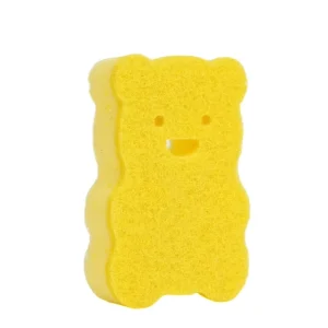 Premium Double Sided Bear Sponge Scrubber Reusable Cleaning Sponge with Scouring Pad for Kitchen Utensils and Children