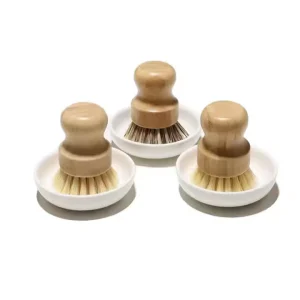 Premium Eco Friendly Reusable Kitchen Cleaning Brush Bamboo Dishwashing Tool with Laser Engraved Logo Wooden Brush