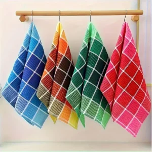 Premium High Absorbency Durable Soft Waffle Kitchen Drying Cleaning Baking Polyester Cotton Mixed Towel
