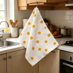 Premium Household Soft Custom Design Microfiber Kitchen Towel Printed Quick Dry Cleaning Absorbent Waffle Kitchen Tea Dish Towel