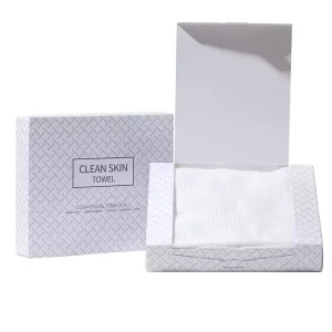Premium Soft Viscose Facial Towel Disposable Face Cleaning Wipes Dry Tissue Custom Printed Color Box English Packaging for Salon