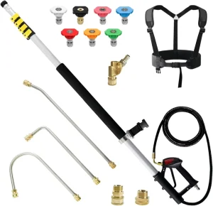Pressure Washer Telescoping Sprayer Kit 20 ft High reach Telescopic Handle Gutter Cleaning Pole