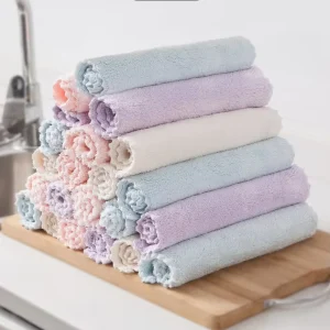 Printed Dish Wash Clothes Towels Kitchen Daily Rag Blue and Grey Dish Cloths