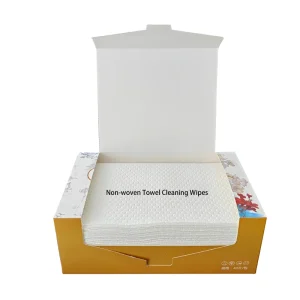 Printed Disposable Kitchen Table Cleaning Wipes Ultra Soft Nonwoven 1 Ply Hand Towel with Plastic Packs