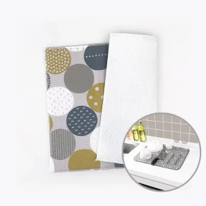 Printed Kitchen Drainage Mat Absorbent Dish Drying Pad for Sink Counter