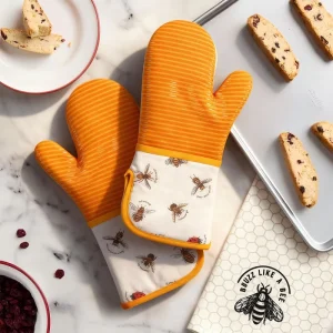 Printed Silicone Cotton Oven Gloves Grill BBQ Tools Kitchen Accessories Anti Scalding Heat Resistance Non Slip Eco Friendly