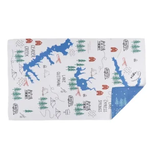 Printed Waffle Microfiber Tea Towel Lint Free Streak Free Machine Washable Quick Dry Super Absorbent Hand Towel for Kitchen Dish