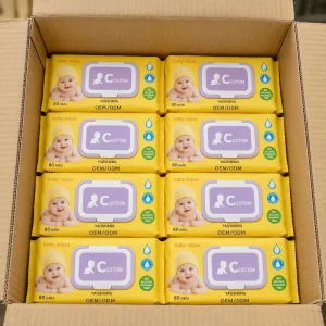 Private Label 80 Sheets OEM ODM Fragrance Free Alcohol Free Soft Skin Care Baby Wet Wipes