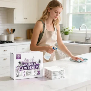 Private Label Biodegradable Disposable Floor Cleaner Sheets All Purpose Dissolving Cleaning Sheet Multi Surface Cleaner Strips