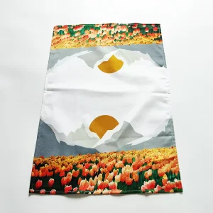Private Label Cotton Kitchen Towel & Dish Cloth Set Floral Pattern Custom Printed Reusable Eco Friendly Quick Dry