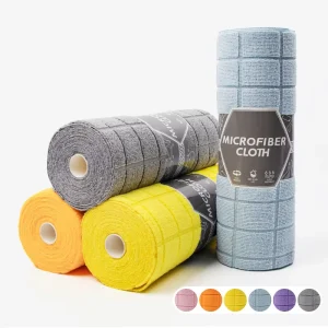 Private Labeling Reusable Tear Away Microfiber Cloth Rolls OEM Supplier Microfiber Towel Roll for Kitchen Cleaning