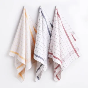 Professional Commercial Restaurant Grade Kitchen Dish Super Absorbent Eco-Friendly Woven Quick-Dry Cotton Plaid Tea Towel Cloth